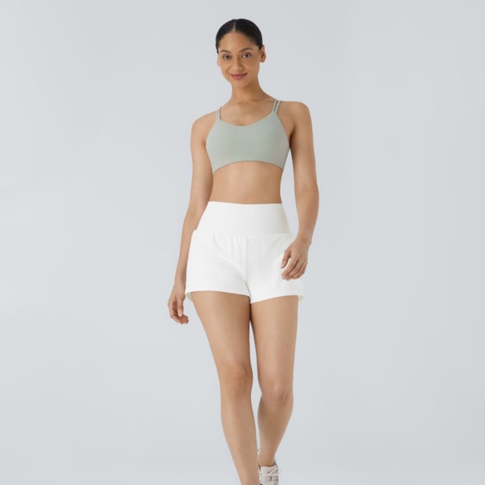 SoftlyZero™ white Airy Super High Waisted Cool Touch Yoga Shorts with Pockets